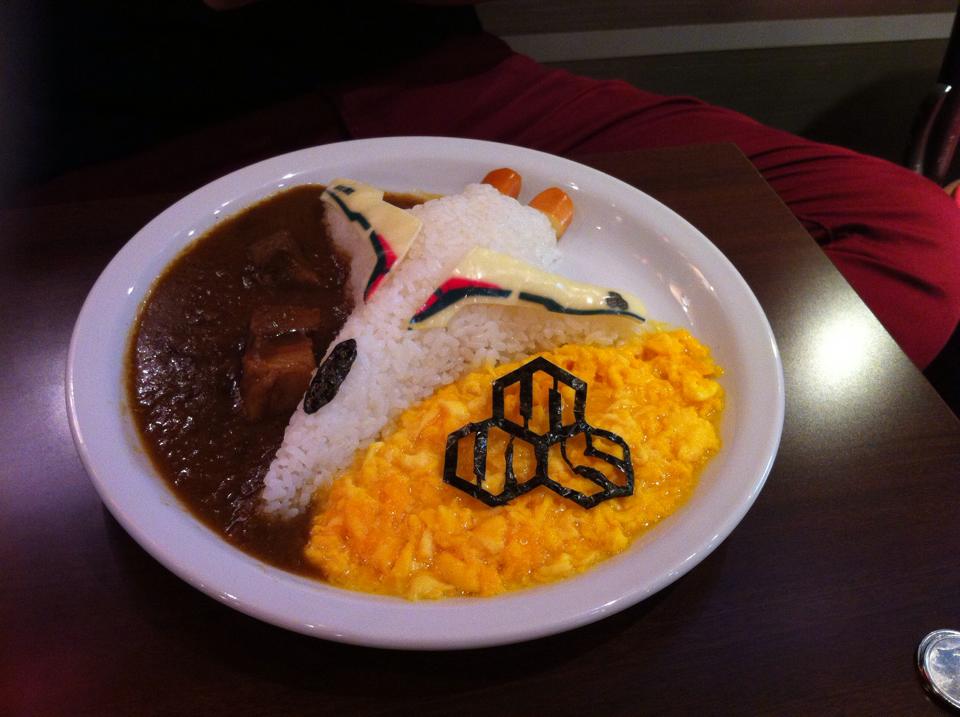 Characro Macross Cafe Valkyrie curry, rice and scrambled eggs anime food