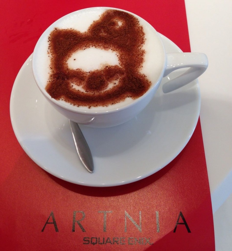 Artnia honey cappuccino with moogle art