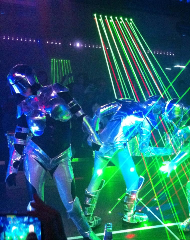 Dancers and laser beams at Robot Restaurant