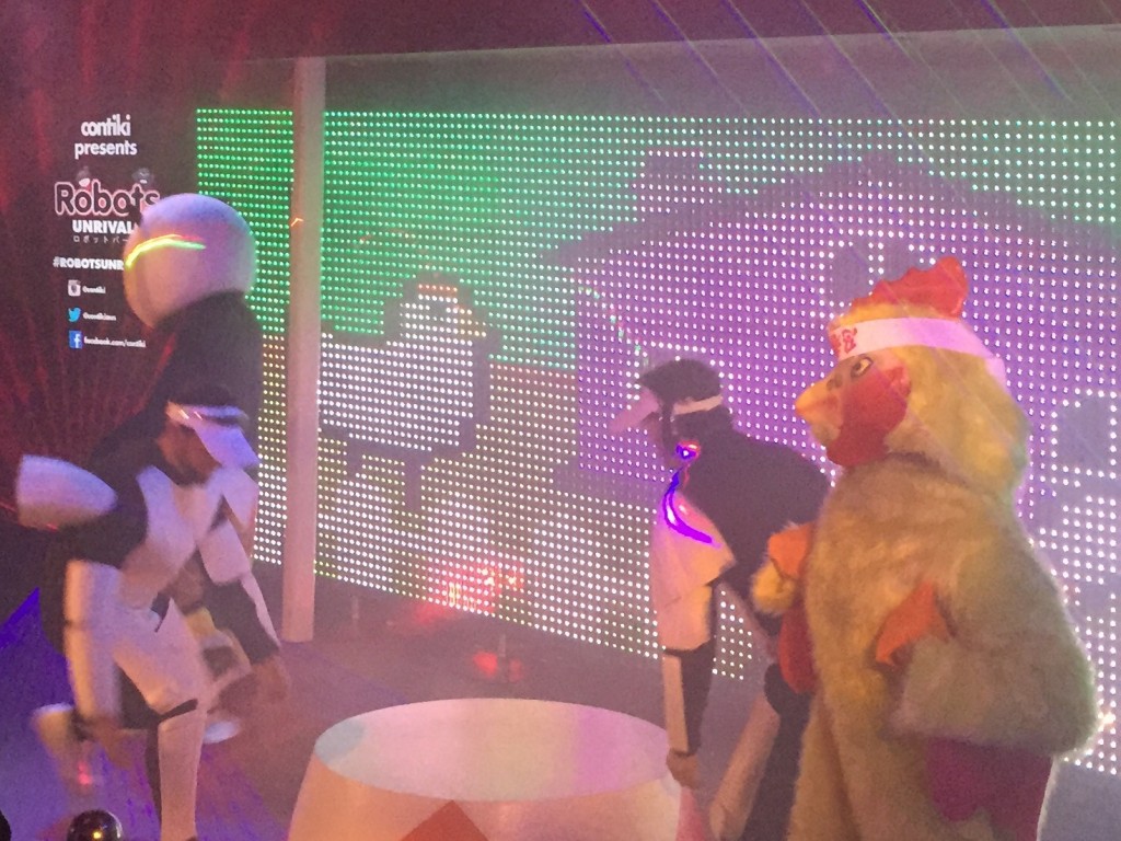 Panda Chicken and Robots battle