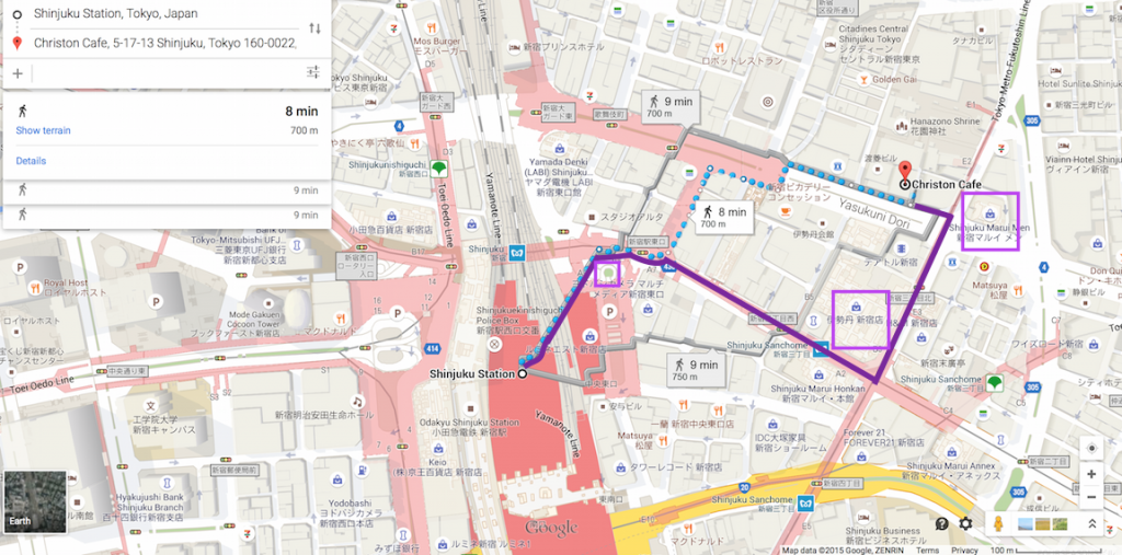 Map for Christon Cafe Shinjuku