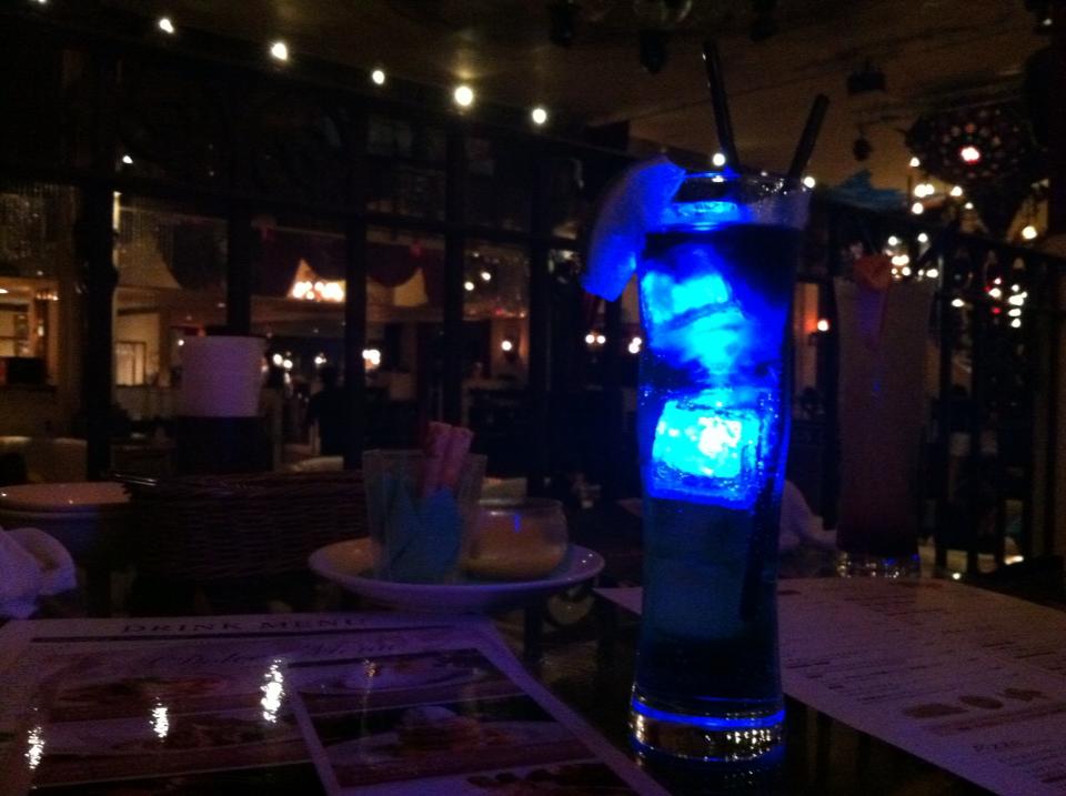 Glowing cocktail from Christon Cafe Shinjuku
