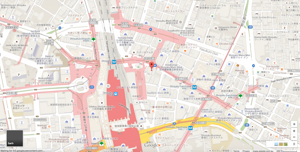 Map for Takano Fruit Parlour Shinjuku