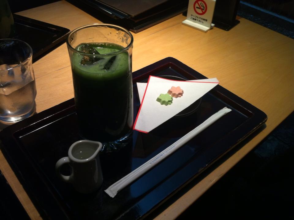 Kogetsu Cafe Kyoto iced matcha drink