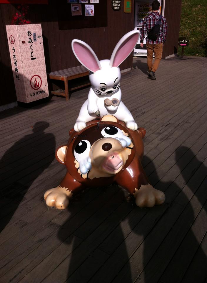 Tanuki and rabbit Mount Tenjo