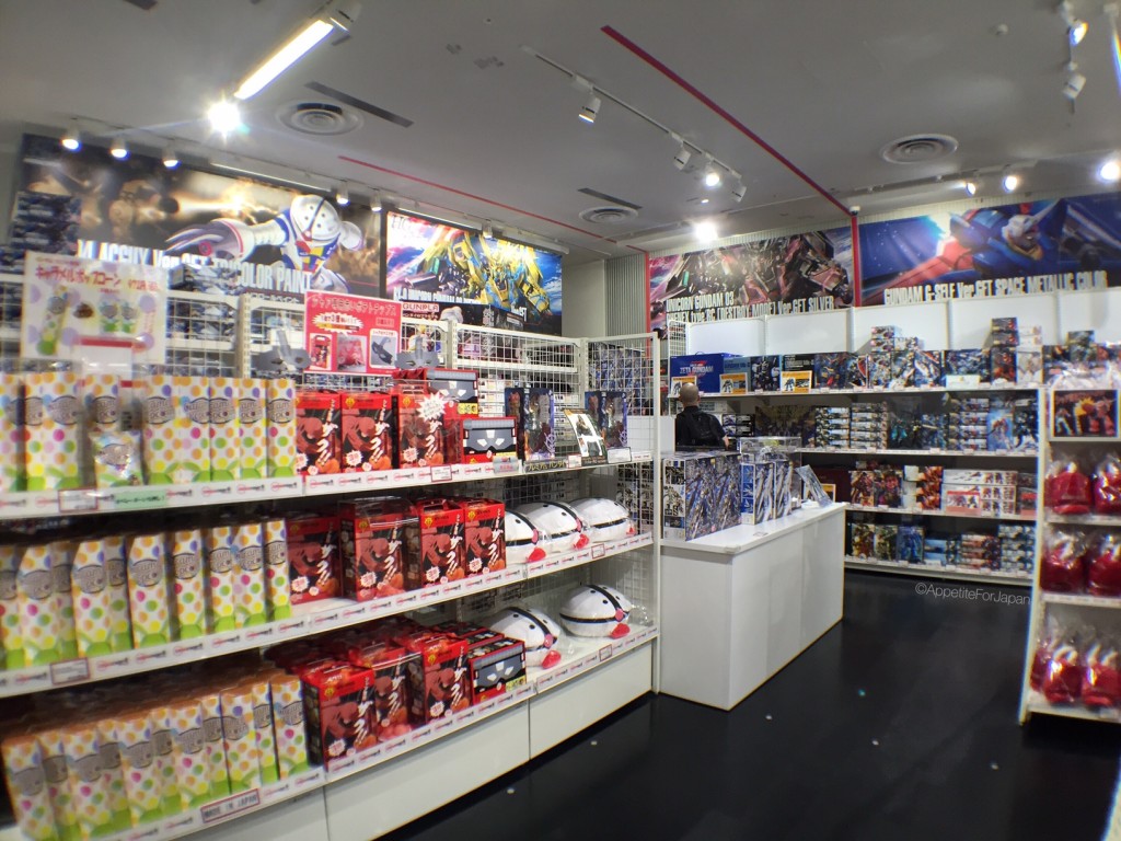Gundam merchandise at Gundam Front shop