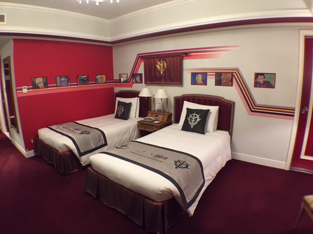 Gundam themed hotel room in Tokyo