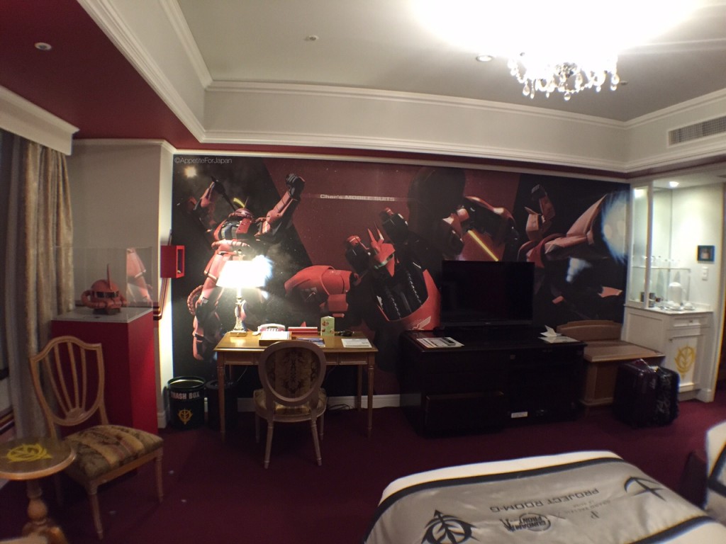 Gundam themed hotel room in Tokyo