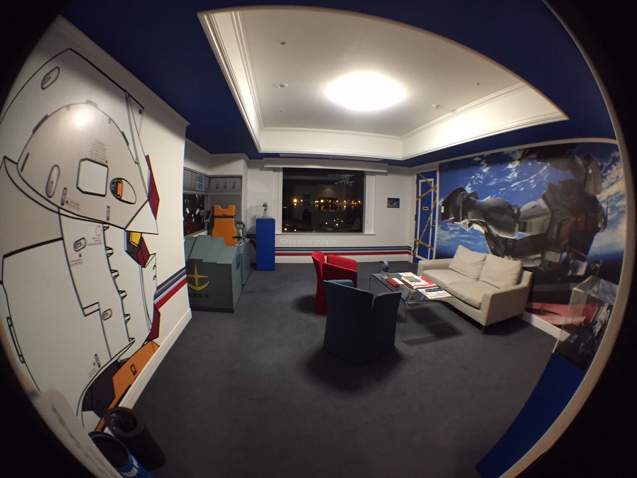 Gundam themed hotel room in Tokyo