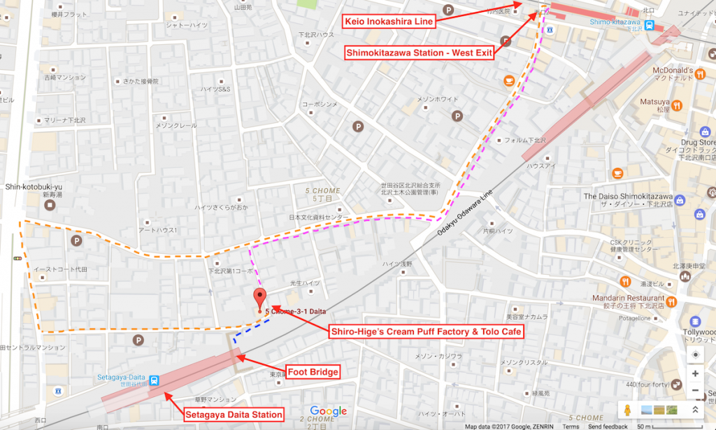 Shirohiges Totoro Cream Puffs and Tolo Cafe map